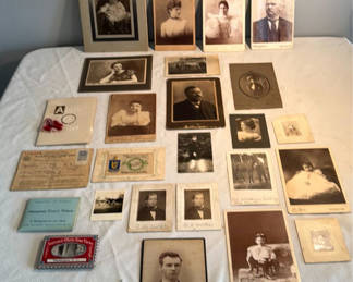Lot 33: Antique Portrait Photographs and Ephemera Collection