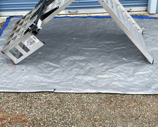 Lot 12: Aluminum cargo carrier with ramp and slatted platform
