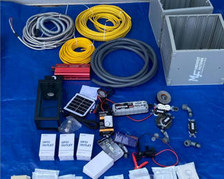 Lot 72: Solar motion light kit with electrical hardware