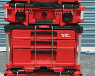Lot 1: Milwaukee Packout Tool Storage System with Power Tools and Accessories