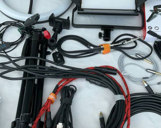 Lot 93: Led Lights, Camera Stands And Audio Cords