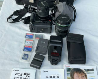 Lot 48: Canon EOS 400D DSLR with lenses and accessories