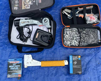 Lot 67: Craftsman Nextec cordless hammer kit with drill, staple gun and hardware