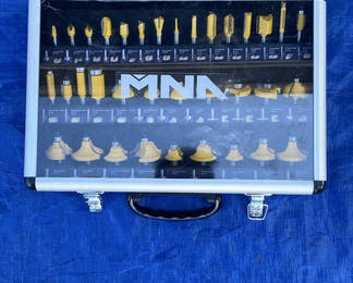 Lot 70: Router bit set and drill bit set in cases