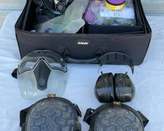 Lot 105: North full-face respirator with goggles, knee pads, filters and case