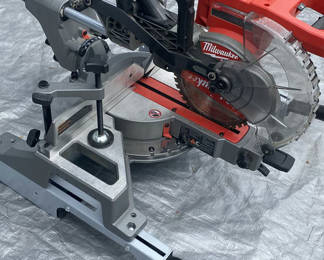 Lot 19: Milwaukee Fuel brushless cordless circular saw on a metal stand