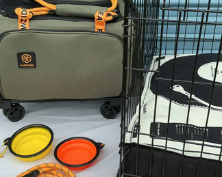 Lot 32: Soft Sided Travel Crate And Metal Crate