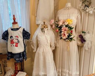 Vintage Wedding dress, communion dresses and adorable Nancy & Sluggo infant/toddler dress