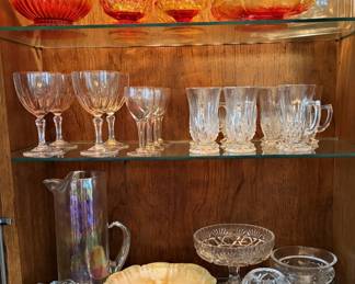 Vintage Jeanette Amberina glassware