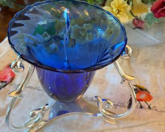 Royal Blue hand blown glass decor