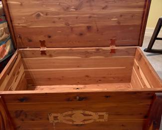 Gorgeous cedar trunk with copper hardware