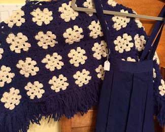 1970s crocheted child’s poncho