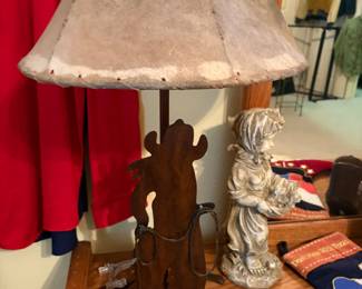 Western matching cowgirl lamps