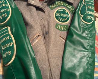 Vintage Azle high school boxing letter jacket