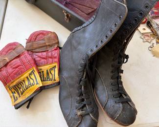 Vintage Boxing Gloves and Shoes