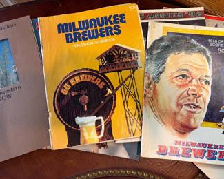 Programs 1974 Oakland A’s vs Milwaukee Brewers, 1976 scorebook,