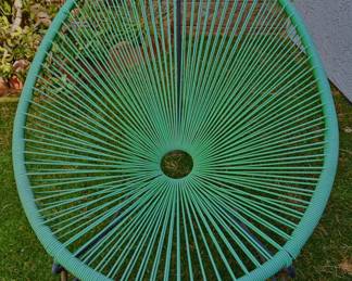 Innit Designs Acapulco Chair, Cord Weave on Wrought Iron Frame.