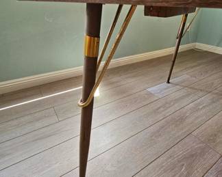 Vintage "Walter of Wabash" Laminate Top Extendable Dining Table.