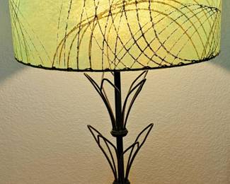 MCM Atomic Table Lamp with Two-Tiered Fiberglass Shade.