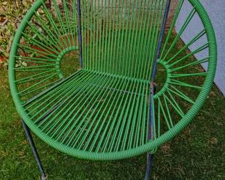 Innit Designs Concha Chair, Cord Weave on Wrought Iron Frame.