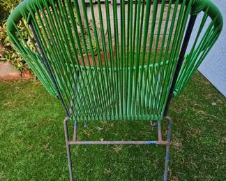 Innit Designs Concha Chair, Cord Weave on Wrought Iron Frame.