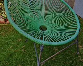 Innit Designs Acapulco Chair, Cord Weave on Wrought Iron Frame.