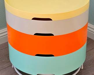 Vintage Space Age Modern Storage Side Table by Richards Brill & A. Williams for IKEA.