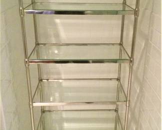 Chrome and Glass Etagere