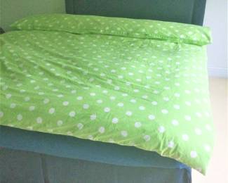 Upolstered Navy Head/Footboard Queen