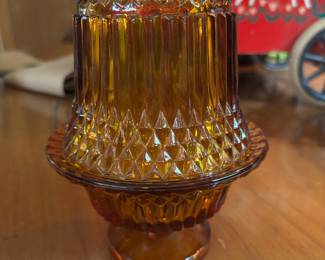Indiana Glass diamond point fairy lamp