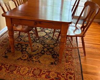 Farm table with 6 chairs (2 arm chairs not shown)