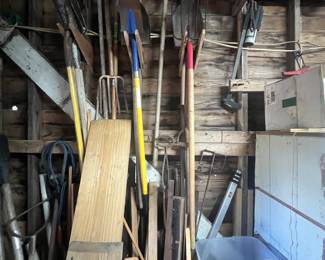 Outer Building: Vintage power tools, yard tools, etc…