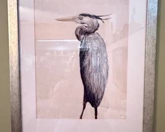 Great Blue Heron Watercolor Painting by John Keeling