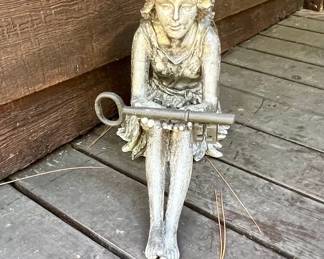 Sitting Fairy Garden Statue with Key