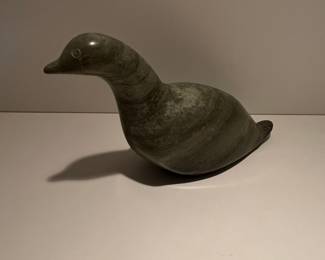 Inuit Stone Carving of a Duck by Joe Kavik