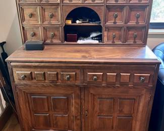 Vintage Apothecary Cabinet with Arched Niche