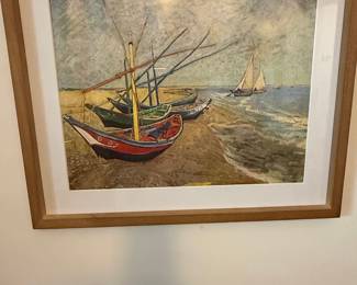 Boats on the Beach at Saintes-Maries by Vincent van Gogh