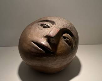 Mid-Century Modern Ceramic Face Sculpture by David Gil