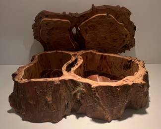 Michael Elkan Hand-Carved Burl Wood Box