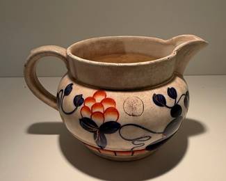 Antique Gaudy Welsh Pitcher with Oyster Pattern