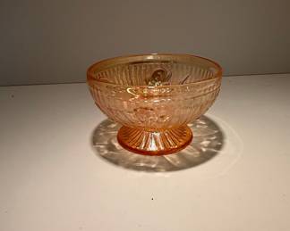 Pink Depression Glass Footed Sherbet/Compote Bowl