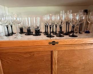 Luminarc Domino Signature Black Stem Wine Glasses