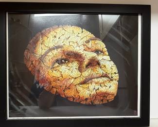 Portrait of a Face Composed of Autumn Leaves by C. Laumonier