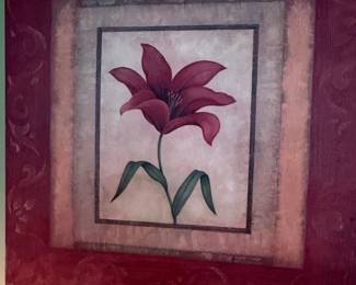 Red Lily Floral Still Life Painting by Vivian Flasch