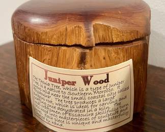 Hand-Turned Moroccan Juniper Wood Lidded Box