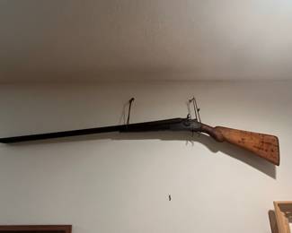 Antique Double Barrel Percussion Shotgun