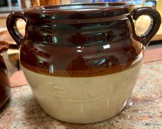 Vintage B&M Brick Oven Baked Beans Stoneware Bean Pot with Lid