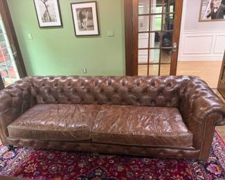 Restoration Hardware Kensington Leather Sofa $9200 Retail