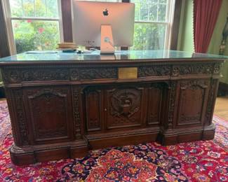 Very large & heavy solid wood presidental desk