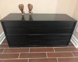 Black solid wood matching dresser